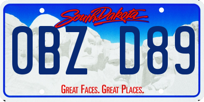 SD license plate 0BZD89