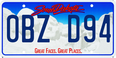 SD license plate 0BZD94