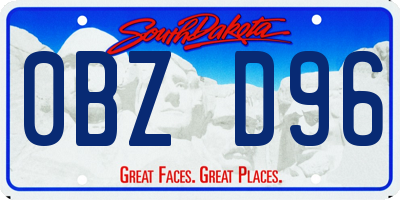 SD license plate 0BZD96