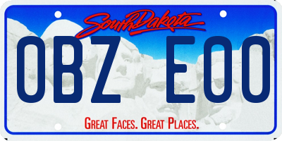 SD license plate 0BZE00