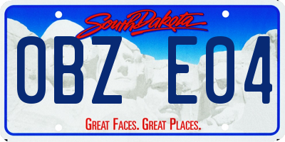 SD license plate 0BZE04