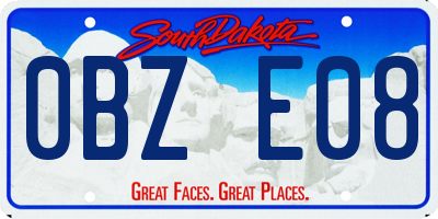 SD license plate 0BZE08