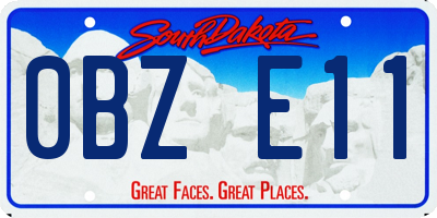 SD license plate 0BZE11