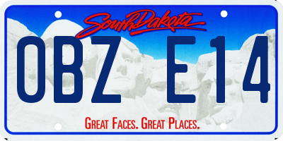 SD license plate 0BZE14