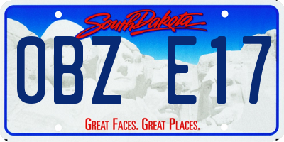 SD license plate 0BZE17