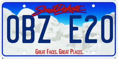 SD license plate 0BZE20