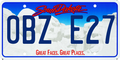 SD license plate 0BZE27