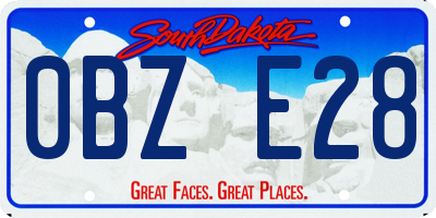 SD license plate 0BZE28