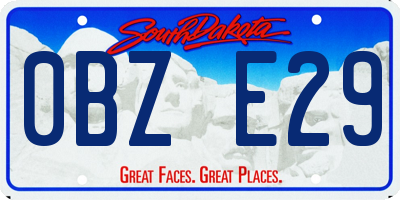 SD license plate 0BZE29