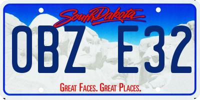 SD license plate 0BZE32