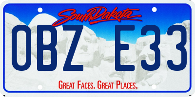SD license plate 0BZE33