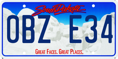 SD license plate 0BZE34