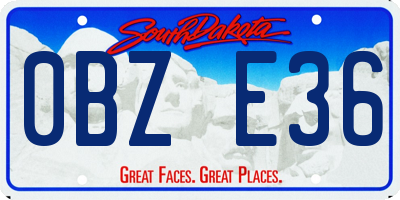 SD license plate 0BZE36