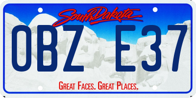 SD license plate 0BZE37
