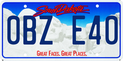 SD license plate 0BZE40