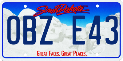 SD license plate 0BZE43