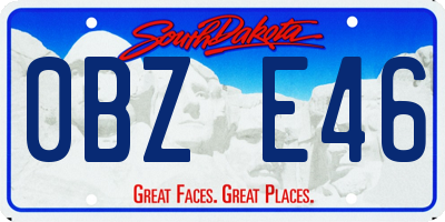 SD license plate 0BZE46