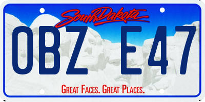 SD license plate 0BZE47