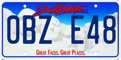 SD license plate 0BZE48