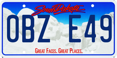 SD license plate 0BZE49