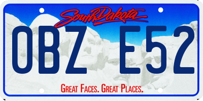 SD license plate 0BZE52