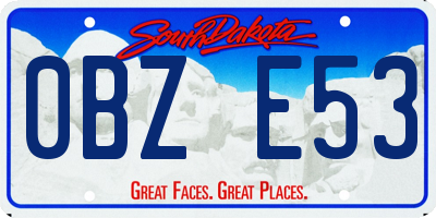 SD license plate 0BZE53
