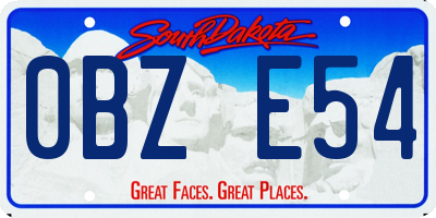 SD license plate 0BZE54