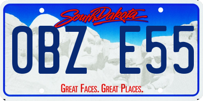 SD license plate 0BZE55