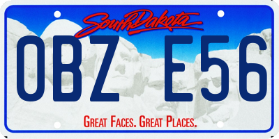 SD license plate 0BZE56