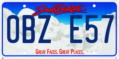 SD license plate 0BZE57