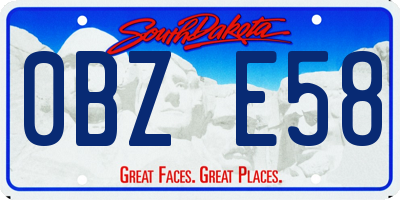 SD license plate 0BZE58