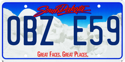 SD license plate 0BZE59
