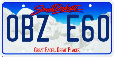 SD license plate 0BZE60