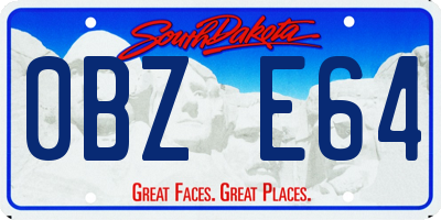 SD license plate 0BZE64