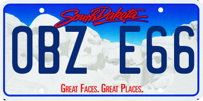 SD license plate 0BZE66
