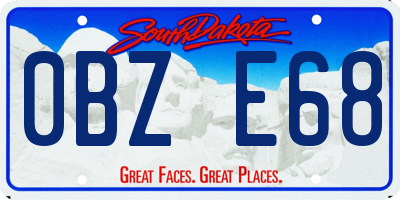 SD license plate 0BZE68