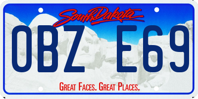 SD license plate 0BZE69