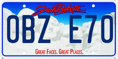 SD license plate 0BZE70