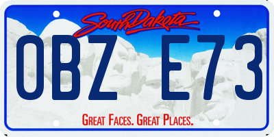 SD license plate 0BZE73