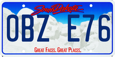 SD license plate 0BZE76