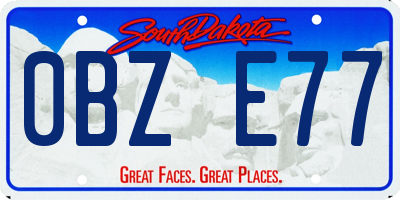 SD license plate 0BZE77