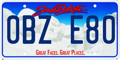 SD license plate 0BZE80