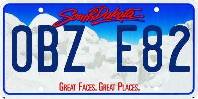 SD license plate 0BZE82