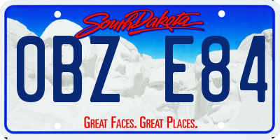SD license plate 0BZE84