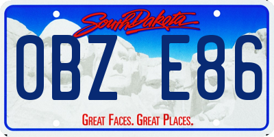 SD license plate 0BZE86
