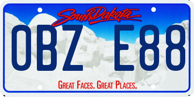SD license plate 0BZE88