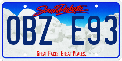 SD license plate 0BZE93