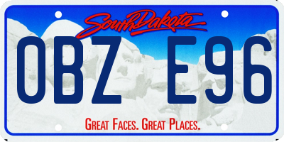 SD license plate 0BZE96