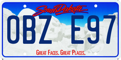 SD license plate 0BZE97