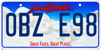 SD license plate 0BZE98